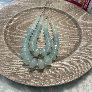 Elegant Blue and whitish blue Beaded Necklace